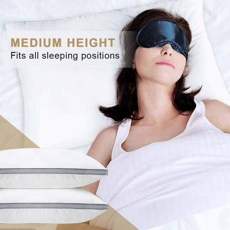 Para baixo Alternativa Bed Pillow com capa de algodão e reforço, Queen, 20 "x 26", 2 Pack
