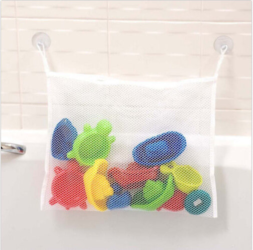 Kids Baby Bath Toys Tidy Storage Suction Cup Bag Baby Bathroom Toys Mesh Bag Organiser Net