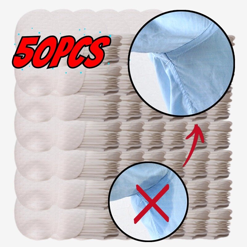 50 pezzi monouso assorbimento del sudore ascella Pad per ascelle adesivi in cotone assorbente invisibile adesivi abbigliamento scudo Pad