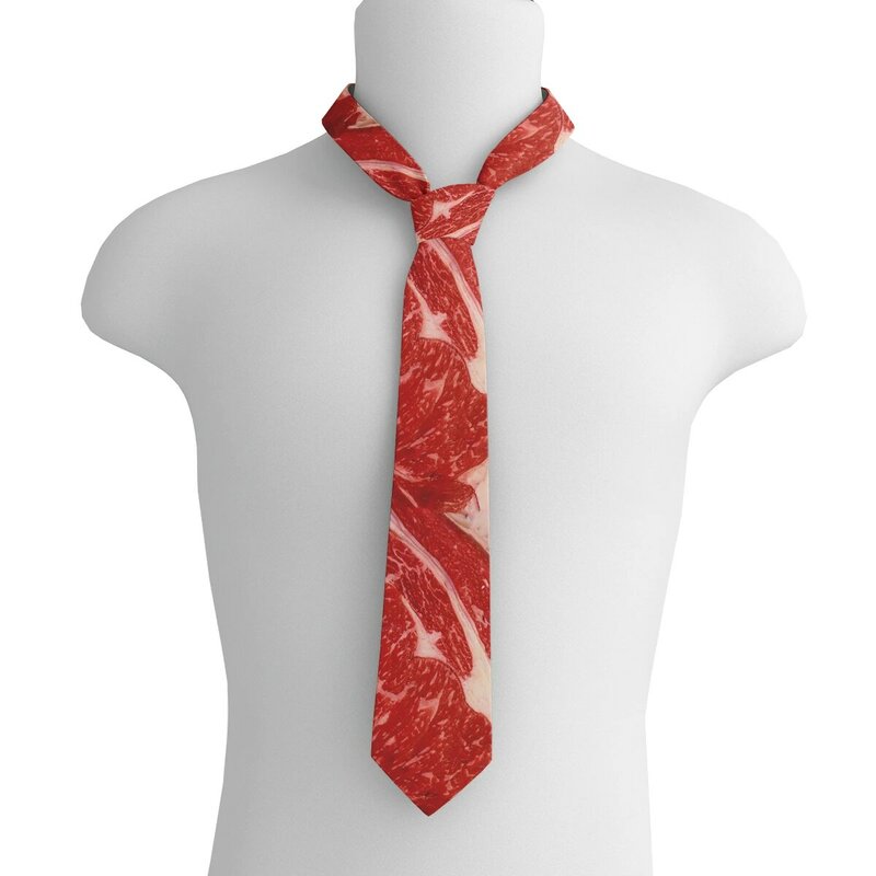 Hot food printed tie men's casual fashion novel and interesting meat tie wedding party Halloween shirt and gift tie is neutral