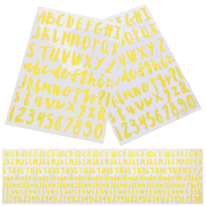 12 fogli di adesivi con lettere numeriche lettere Decorative numeri adesivi adesivi con lettere autoadesive
