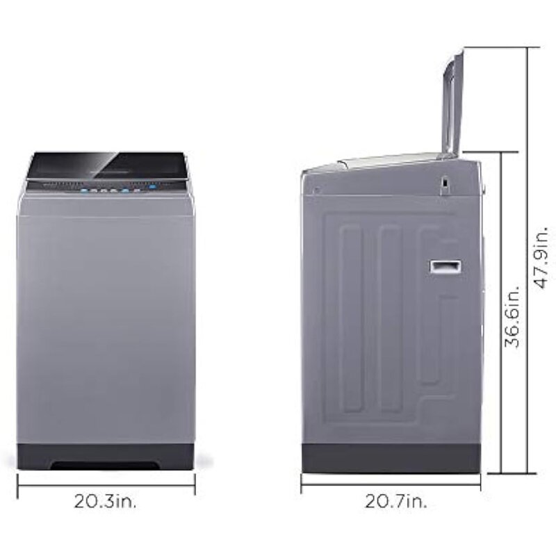 COMFEE' 1.6 Cu.ft mesin cuci portabel, 11lbs kapasitas sepenuhnya otomatis kompak mesin cuci roda, 6 program cuci Laundry