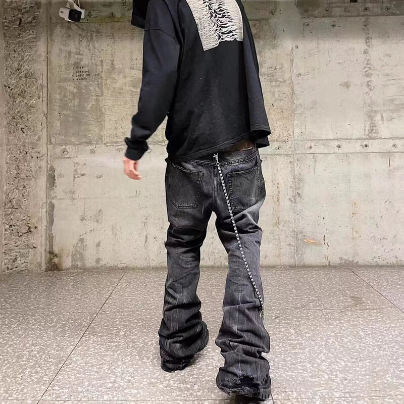Harajuku Gewassen Vintage Rechte Wijde Pijpen Denim Broek Mannen En Vrouwen High Street Baggy Casual Flare Jeans Broek Y2K Oversized