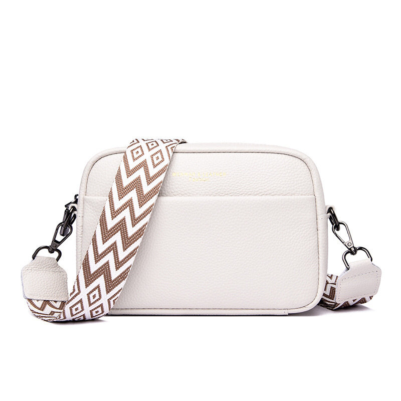Tas bahu kulit gaya sederhana untuk wanita, tas selempang dompet tas Messenger