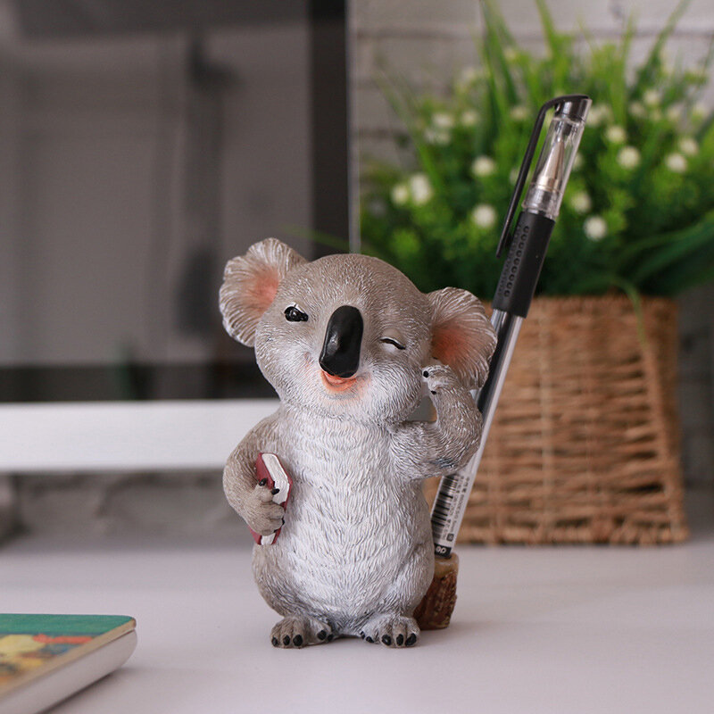Koala Figurines Animal Statues Resin Glasses Stand Pencil Sunglasses Holder Container Desktop Home Decor Gift A