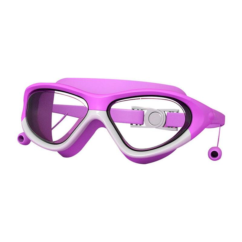 نظارات سباحة ملونة للأطفال ، سدادات أذن مدمجة ، عالية الوضوح ، مضادة للضباب ، G6T4