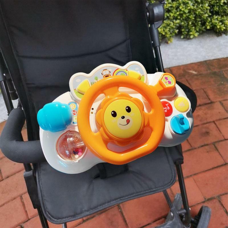 Toy Steering Wheel For Kids Electrical Simulation Steering Wheel Toy With Light & Sound Simulation Driving Pretend Play Learning