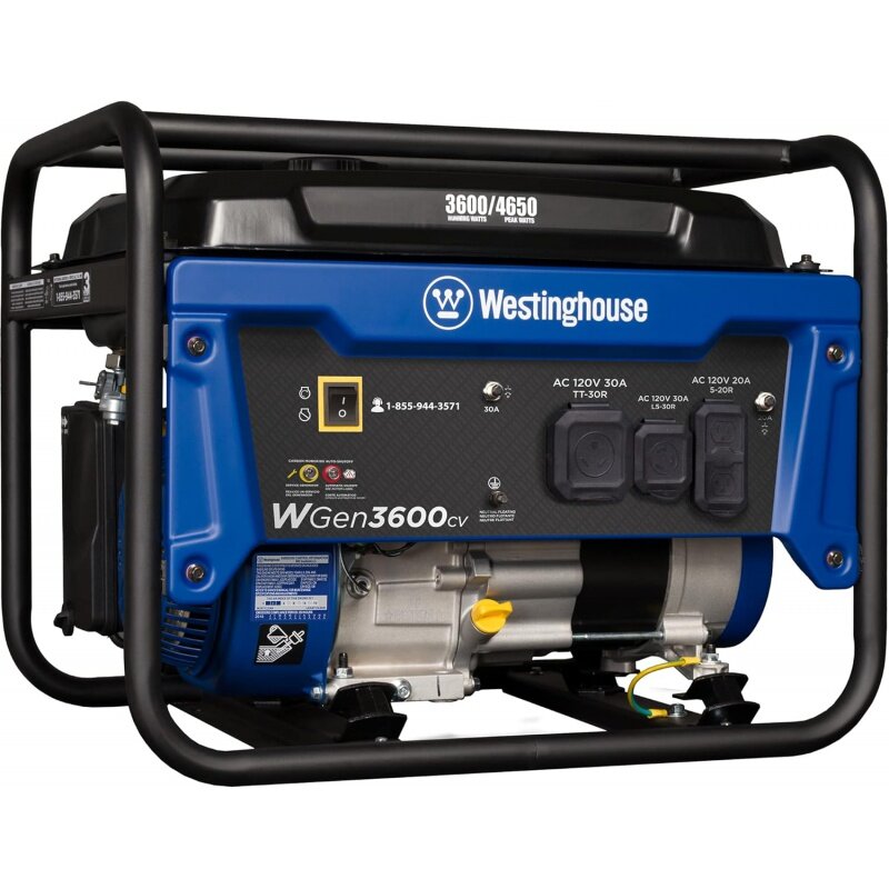 Westinghouse Outdoor Power Equipment Peak Watt tragbarer Generator, rv bereit 30a Steckdose, gasbetrieben, Co-Sensor