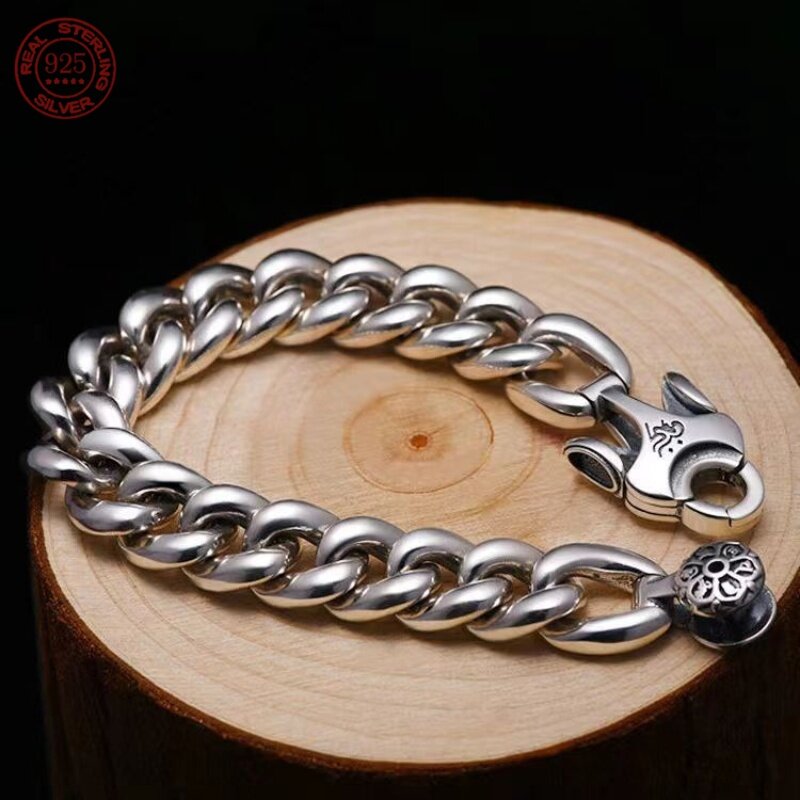 European and American style retro simple 13.5mm heavy men's bracelet lovers hip hop street hipster personality jewelry jewelry