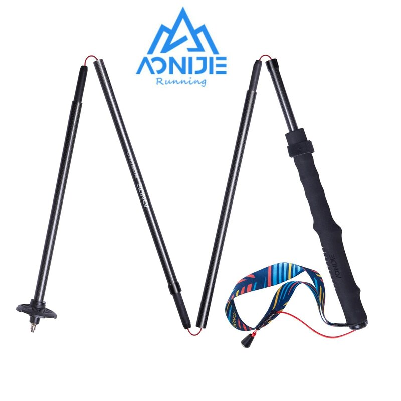 AONIJIE-bastón plegable ultraligero de fibra de carbono, palo E4204 M, de bloqueo rápido, para Trekking, senderismo, carrera, correr