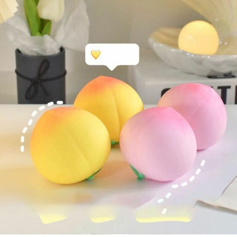 Peach Squeeze Ball para trabalhador de escritório, brinquedo de toque confortável, material flexível, rebote lento, pêssegos pinch brinquedos, durável e engraçado
