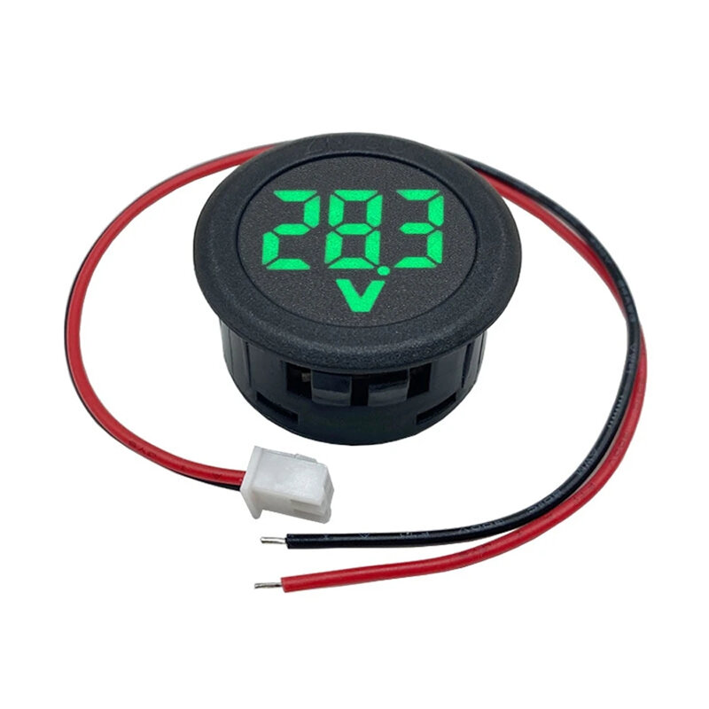 DC 4-100V DC digital voltmeter head display LED digital display circular two-wire voltmeter reverse connection protection