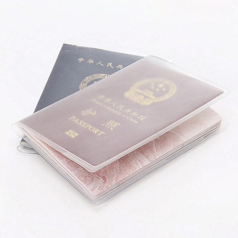 Penutup paspor transparan di tas dokumen tahan air sampul pelindung paspor
