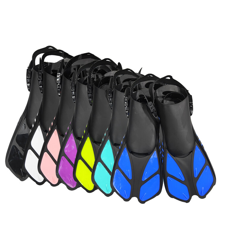 QYQ-zapatos de rana para adultos, aletas con hebillas ajustables, tacones abiertos, diseñados para snorkel, buceo