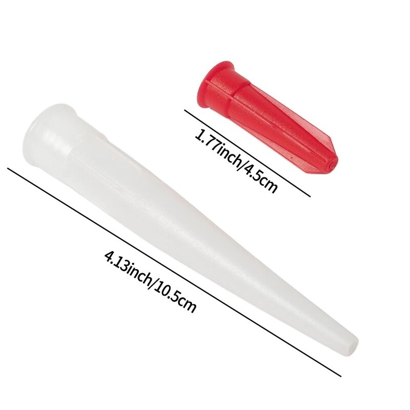 Tapa de boquilla de tubo de silicona, boquillas de repuesto de cartucho Mastic resellable, cubierta de tornillo, Kit de herramientas de sellador rojo y blanco, 10 piezas
