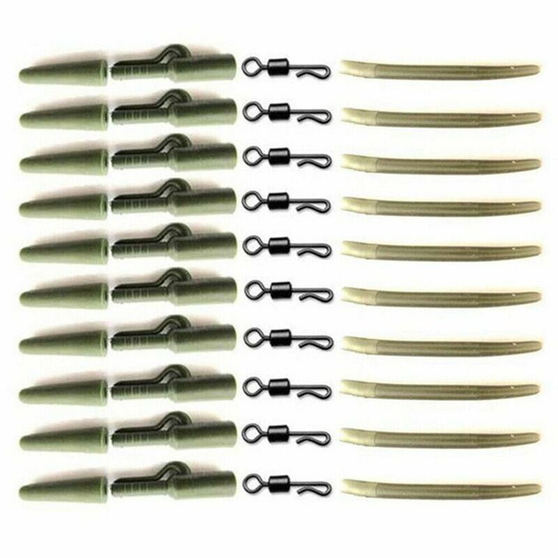 Rigs Fishing Tools Carp Rigs Tail Rubber Connector Carp Fishing Accessories Connector Swivel Fishing Tackle Fishing Lead Clips