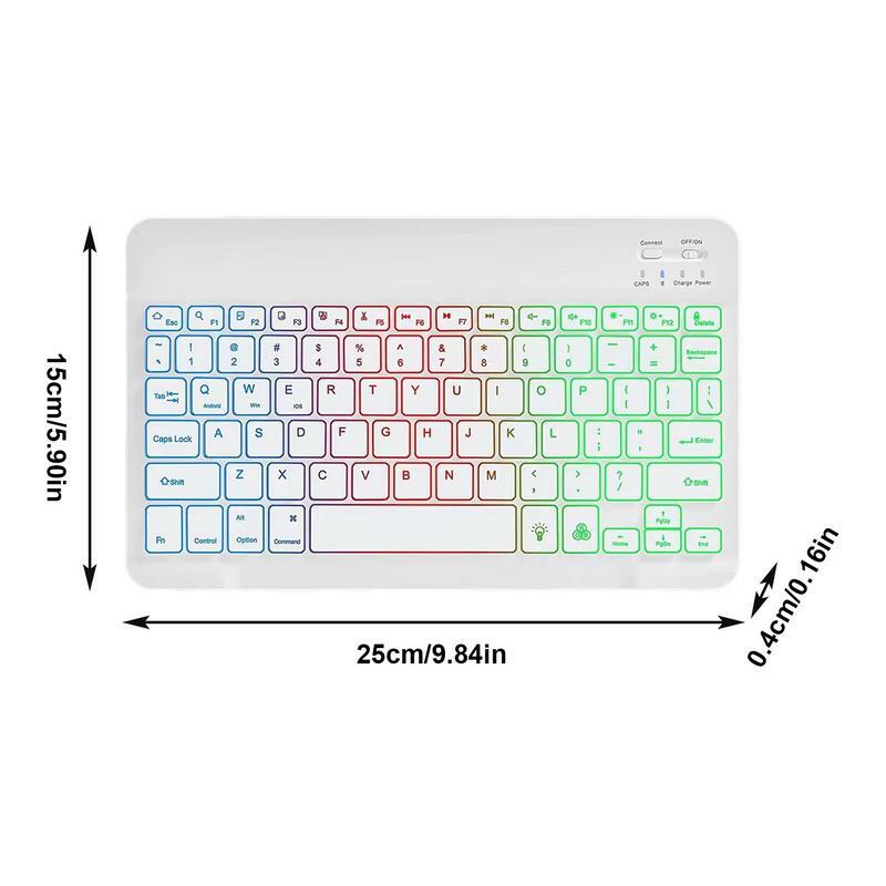 Wireless Keyboard For Tablet 10-inch Wireless Tablet BT Keyboards Ultra-Slim Colorful Multi-Device Keyboard For PC Tablet