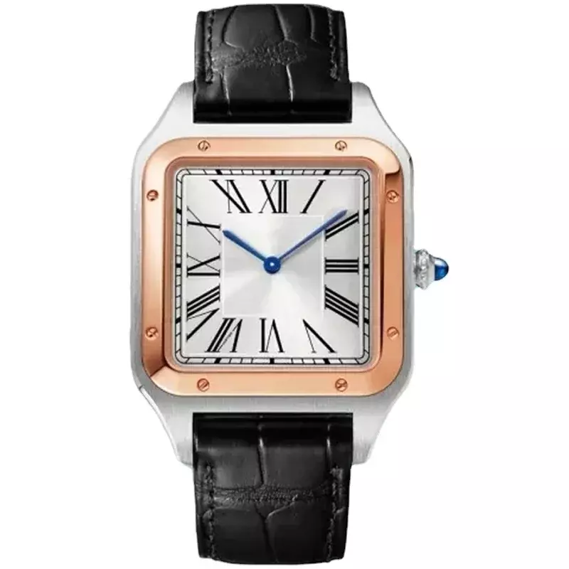 Luxury New Mens Women Watch Quartz coppia oro rosa nero bianco roma Dial Lover Leather Blue Sport Watches