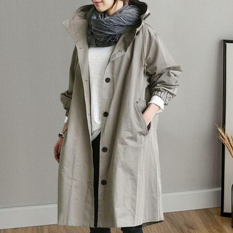 Veste classique légère à double boutonnage pour femme, trench-coat mi-long, manteau d'hiver chic, élégant