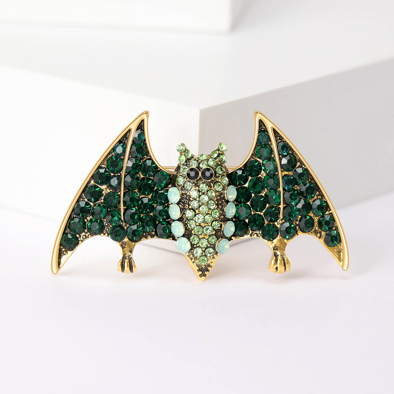Cute Rhinestone Bat Brooches for Women Unisex Animal Pins Casual Party Accessories Gifts