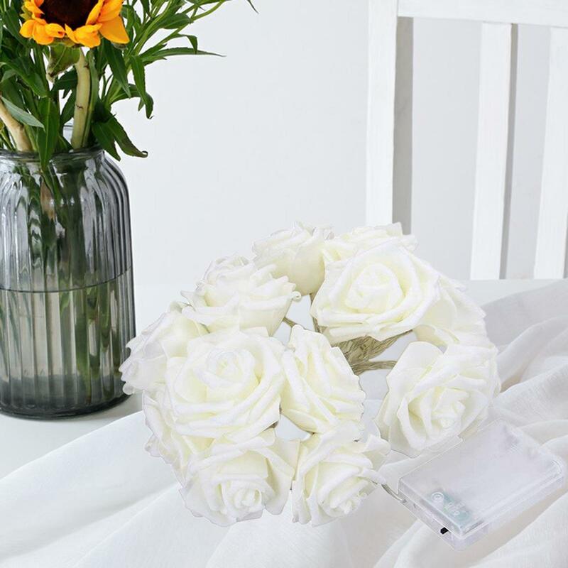 ไฟราวดอกกุหลาบตกแต่งดอกไม้นางฟ้าสำหรับวันวาเลนไทน์วันเกิดหน้าต่างเทศกาลแต่งงาน