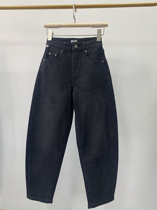 Jeans solto de cintura alta feminino, calças harém jeans com tudo a combinar, moda feminina, novo, 2022