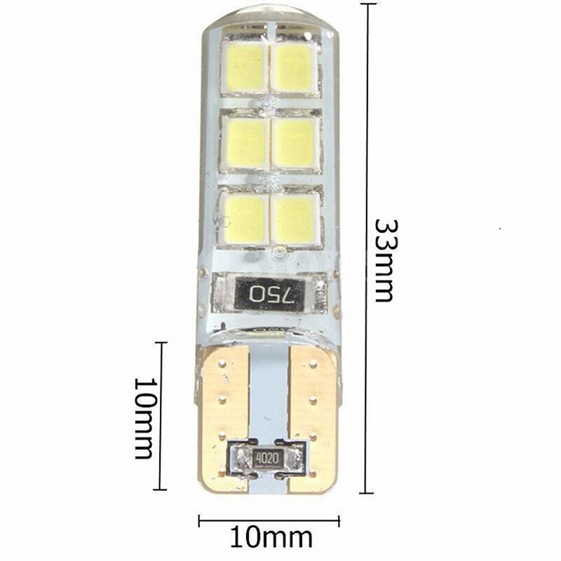 TPTOB 4x T10 Car Reading Light License Plate Lights Side Indicators 12SMD 2835 LED Silicone