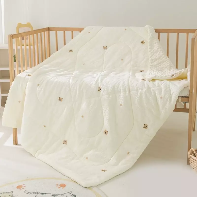 100x120 ซม./120x150 ซม.สไตล์เด็กทารกผ้าห่ม Triple Layered Swaddles ผ้าห่ม Dotted Backing Sleeping ผ้านวม
