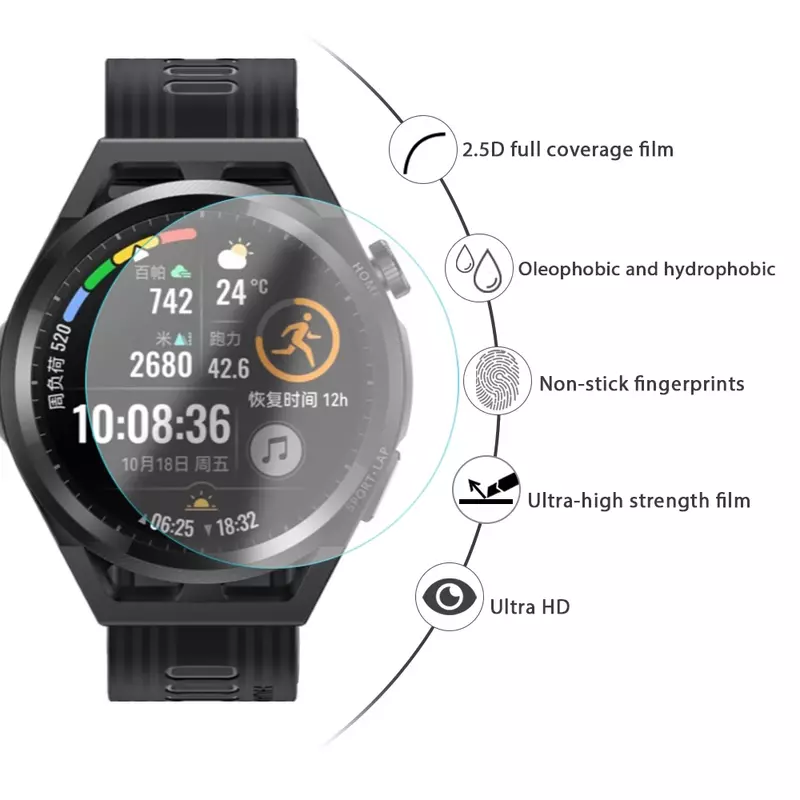 Huawei Watch用スクリーンプロテクター,HD強化ガラス,防爆,5個