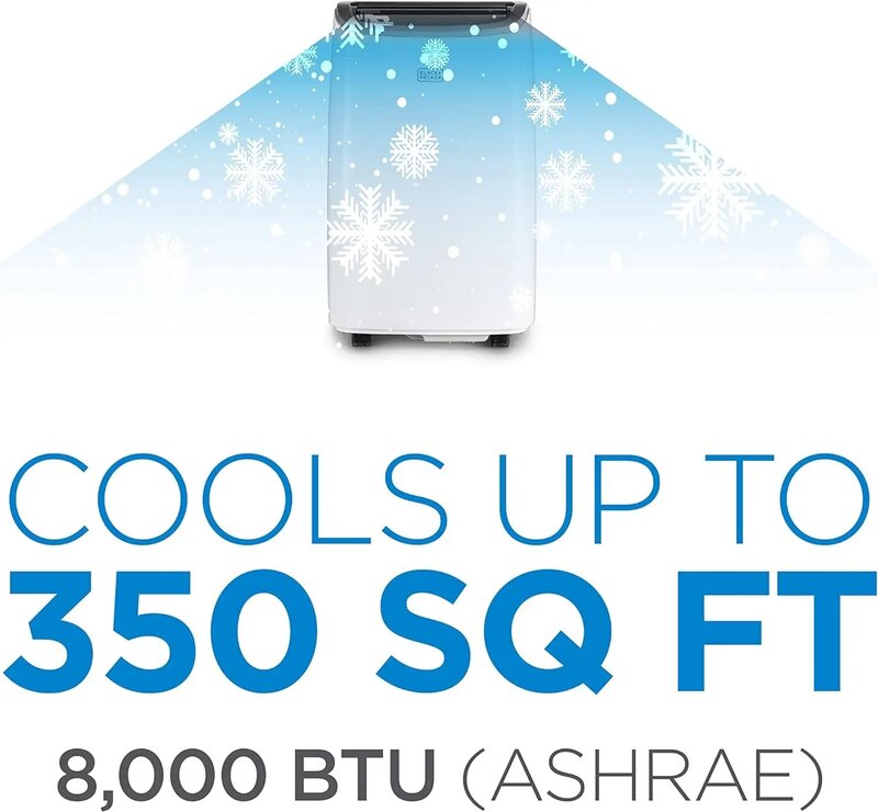 8,000 Btu Draagbare Airconditioner Tot 350 Sq.Ft. Met Afstandsbediening, Wit