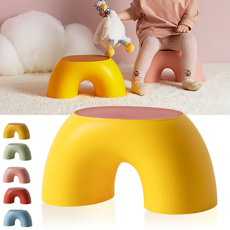 Original Children Stool Plastic Rainbow Shape Footstool Safety Kids Step Stool Seat for Living Room Rainbow Toy Home Decorations