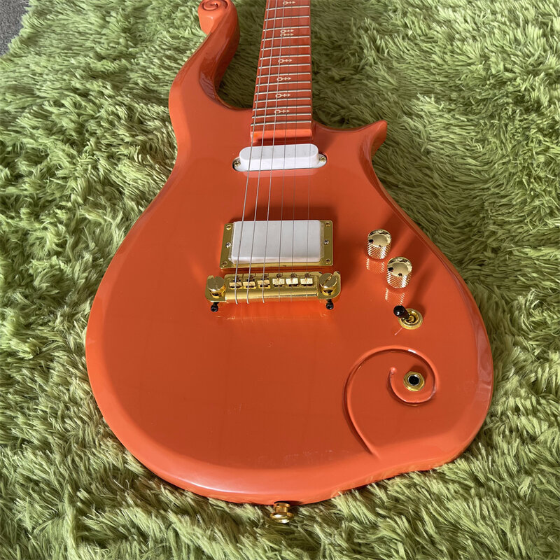 Free Shipping In Stock Prince Cloud Electric Guitar,CNC Electric Guitar Orange Body  Guitars Gold Hardware Guitarra