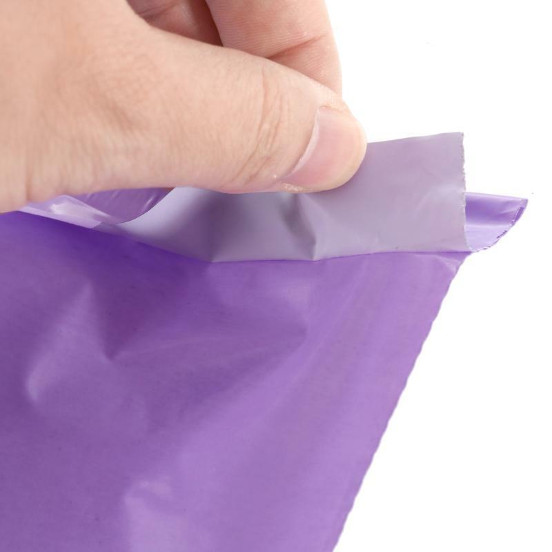 Bolsa de mensajería de plástico PE con sello autoadhesivo, sobres de almacenamiento exprés, color púrpura, 100 piezas