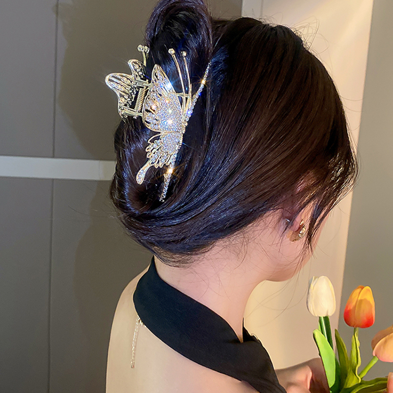 FANYIN Fermaglio per capelli a farfalla in metallo per le donne ultimo Design di nicchia afferrare la cartella accessori per capelli con Clip di squalo femminile