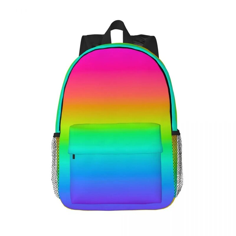 Neon Rainbow Ombre zaini ragazzi ragazze Bookbag Cartoon bambini borse da scuola zaino per Laptop borsa a tracolla grande capacità