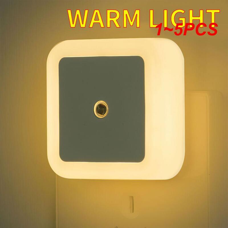 Miniluz LED de noche para dormitorio, lámpara cuadrada de noche con Sensor de anochecer a amanecer, enchufe de 1 a 5 piezas para UE/EE. UU./Reino Unido, escaleras y pasillo
