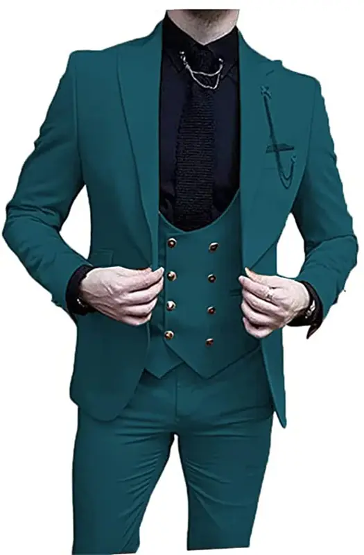 Setelan untuk pengantin pria tuksedo 2023 Slim Fit pesta Prom kustom pakaian pria 3 buah jaket celana rompi pakaian pria