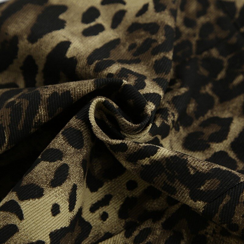 Shorts 2024 Summer Leopard Print Short for Women Fashion Y2K Sexy Cotton Slim Casual Versatile Button Pocket Zippers Streetwear