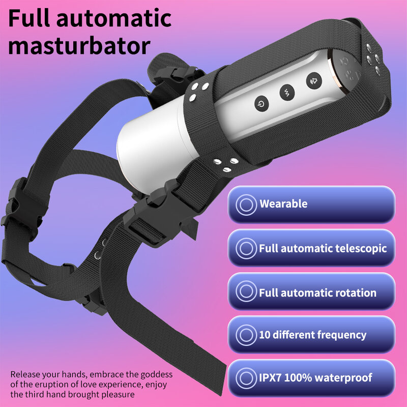 Automatic Telescopic Wearable Male Masturbator Adjustable Articulate Arm Oral Anal Sex Toys For Men Masturbation Cup Sex Machine