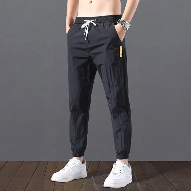Ice injMen-Pantalon d'été à la mode coréenne pour homme, vêtement de jogging à taille élastique