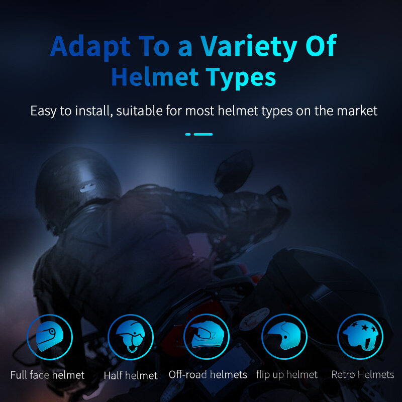 Auriculares Bluetooth para casco de motocicleta, resistentes al agua, reducción de ruido, inteligente, incorporado