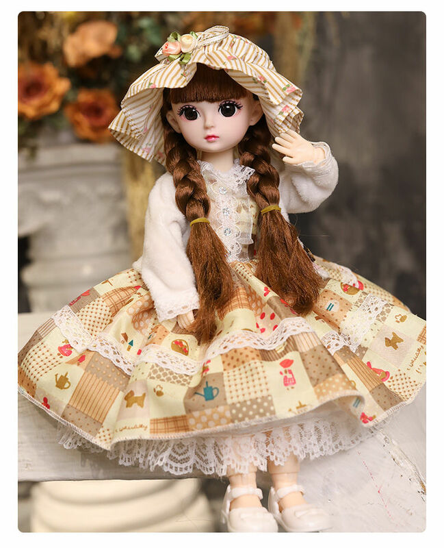 New 30cm 1/6 BJD Doll Little Girl Cute Dress 21 Removable Joint Doll Princess Beauty Makeup Doll Fashion Dress DIY Toy Gift Girl