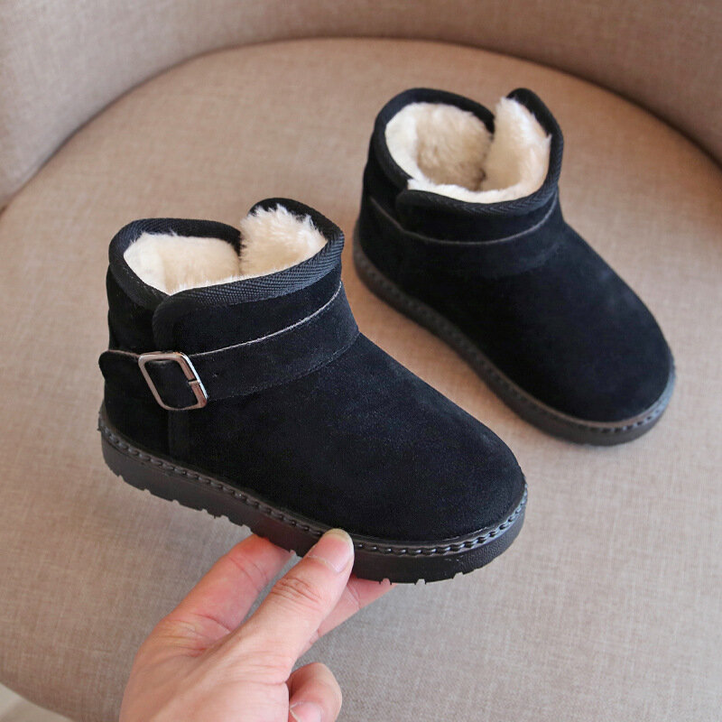 Botas Niña-botas de neve plataforma para crianças, bota de tornozelo para menino e menina, sapato de algodão quente, bota curta grande, inverno, novo, 2023