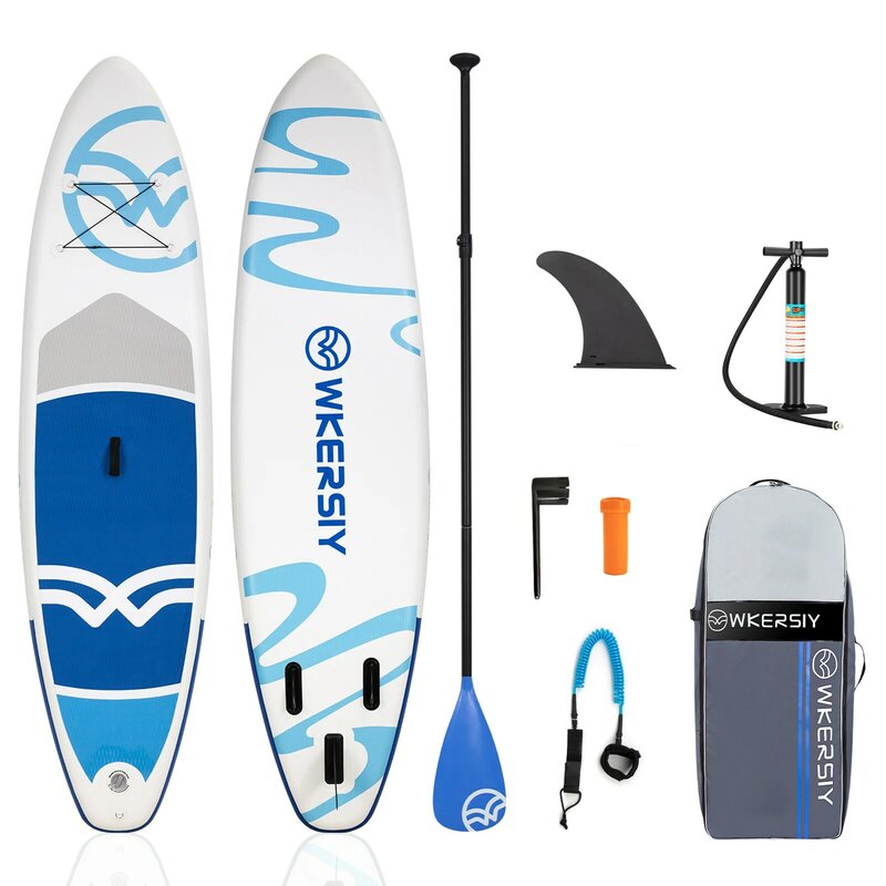 SUP Gonflable et Antidérapant pour Paddle Debout, Planche de Surf avec Pompe à Air, Sac de Transport, Laisse de Bateau