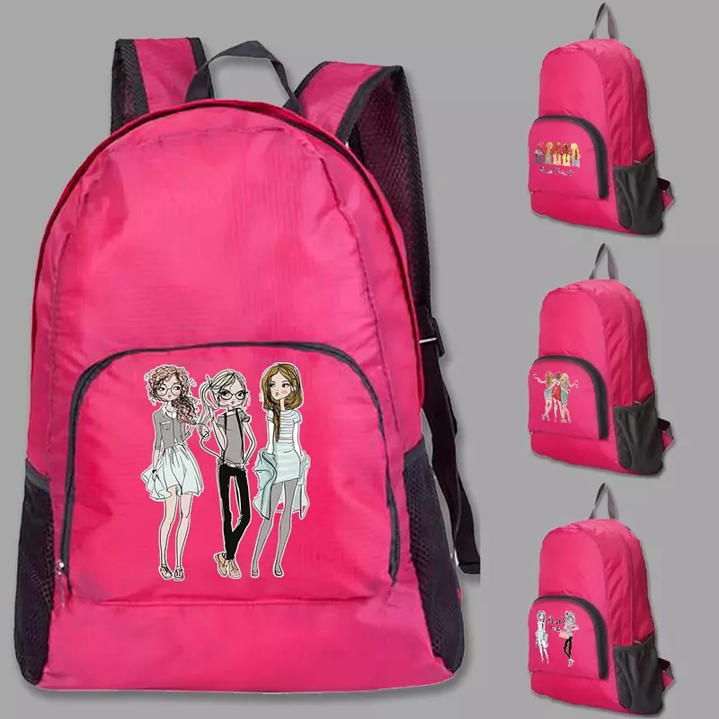 Портативный дорожный рюкзак для девушек, серия с узором друзей, ультралегкий Повседневный вместительный рюкзак в Корейском стиле