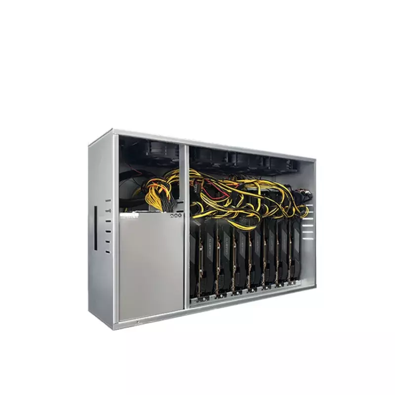 Máquina de mineração Ethereum com 1650W PSU Crypto GPU Miner, Atacado ETH BTC, Zcash BCH 8 Rig, GPU Miners
