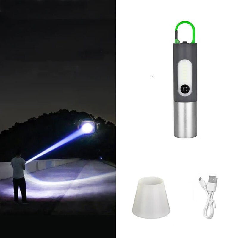 Linterna LED recargable de alto lúmenes, de 4 modos reflector de luz, adecuado para acampar al aire libre