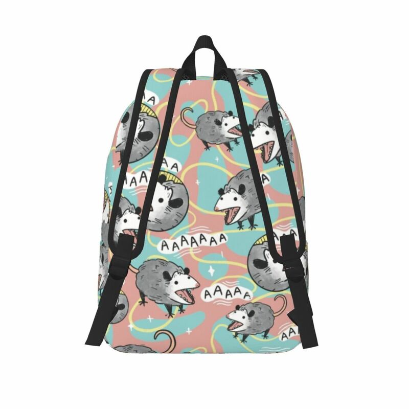 Opossum Screm Casual Backpack Outdoor Student Work Daypack for Men Women Laptop Computer Canvas Bags
