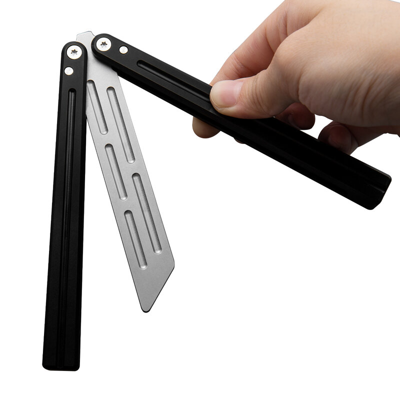 Stop aluminium motylkowy nóż treningowy nowe czarne łożysko narzędzie do ćwiczeń zewnętrzne przenośne z akcesoriami