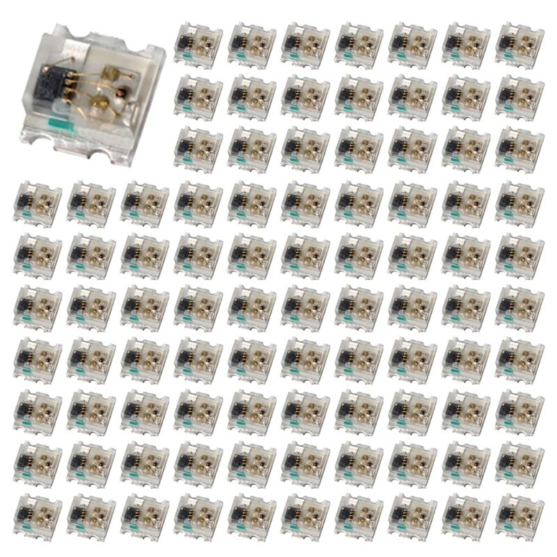 Chip de led ws2812, 4 pinos, mini, branco, pcb, endereçável, digital, rgb, colorido, dc5v, 600 peças, 2020